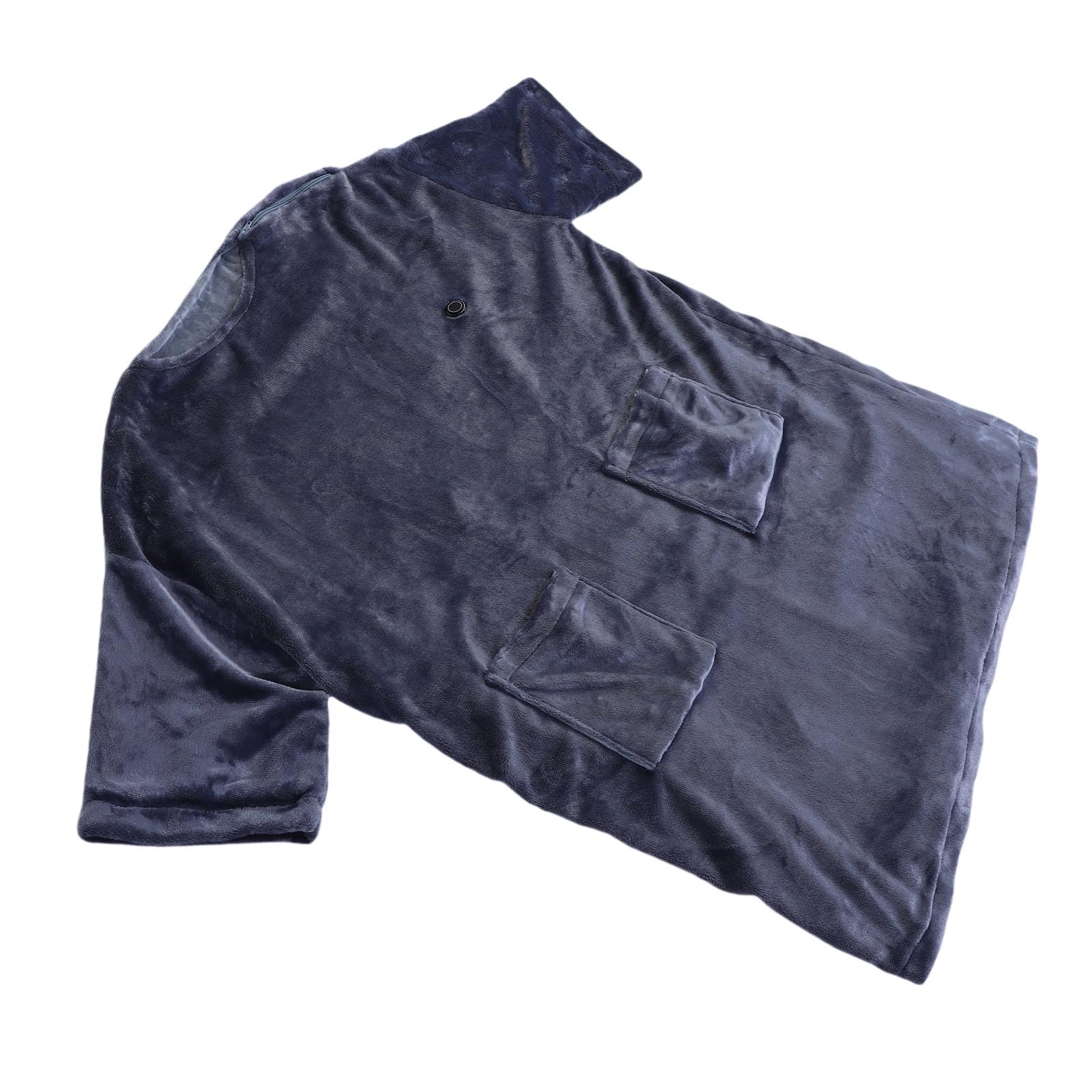 Coperta Indossabile Riscaldata Tramite USB con Maniche Involucro Riscaldato Elettrico Confortevole in Peluche per Uso Domestico Flanella a Temperatura Regolabile Grigio 105x120 Cm