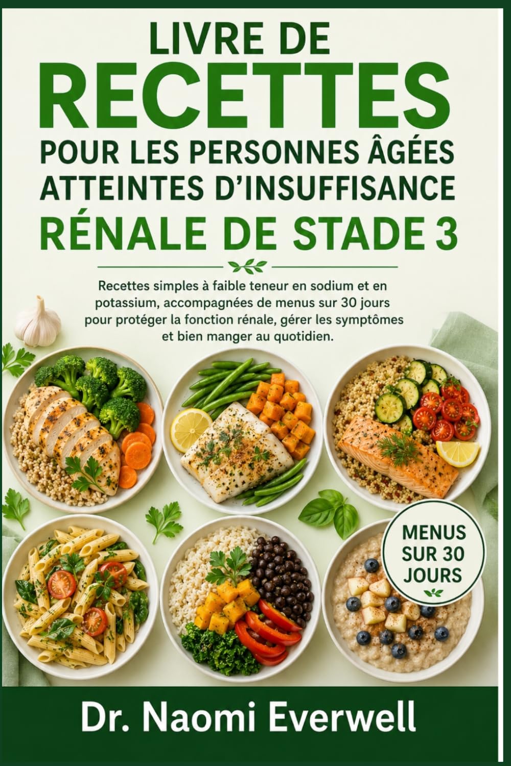 LIVRE DE RECETTES POUR LES PERSONNES ÂGÉES ATTEINTES D'INSUFFISANCE RÉNALE DE STADE 3: Recettes simples à faible teneur en sodium et en potassium, ... gérer les symptômes et bien manger au q