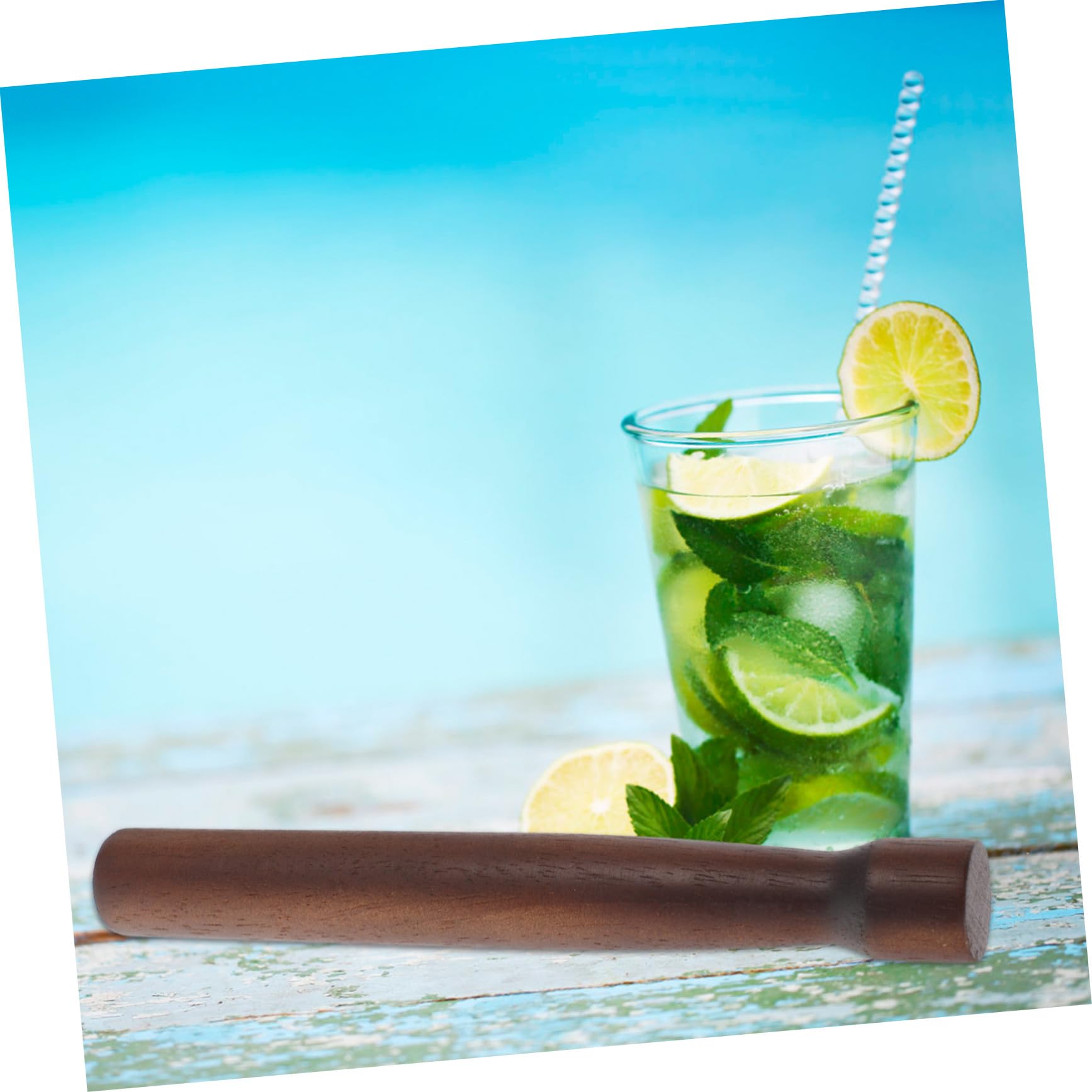 COLLBATH Ice Grinding Rod Bartender Tool Fruit Juicer Bar Supplies Fruit Drinks Making Tool Bar Spoon Cocktail Mixing Spoon Lemon Pressing Rod Bar Muddler Mojito Muddler Lemon Muddler Wood