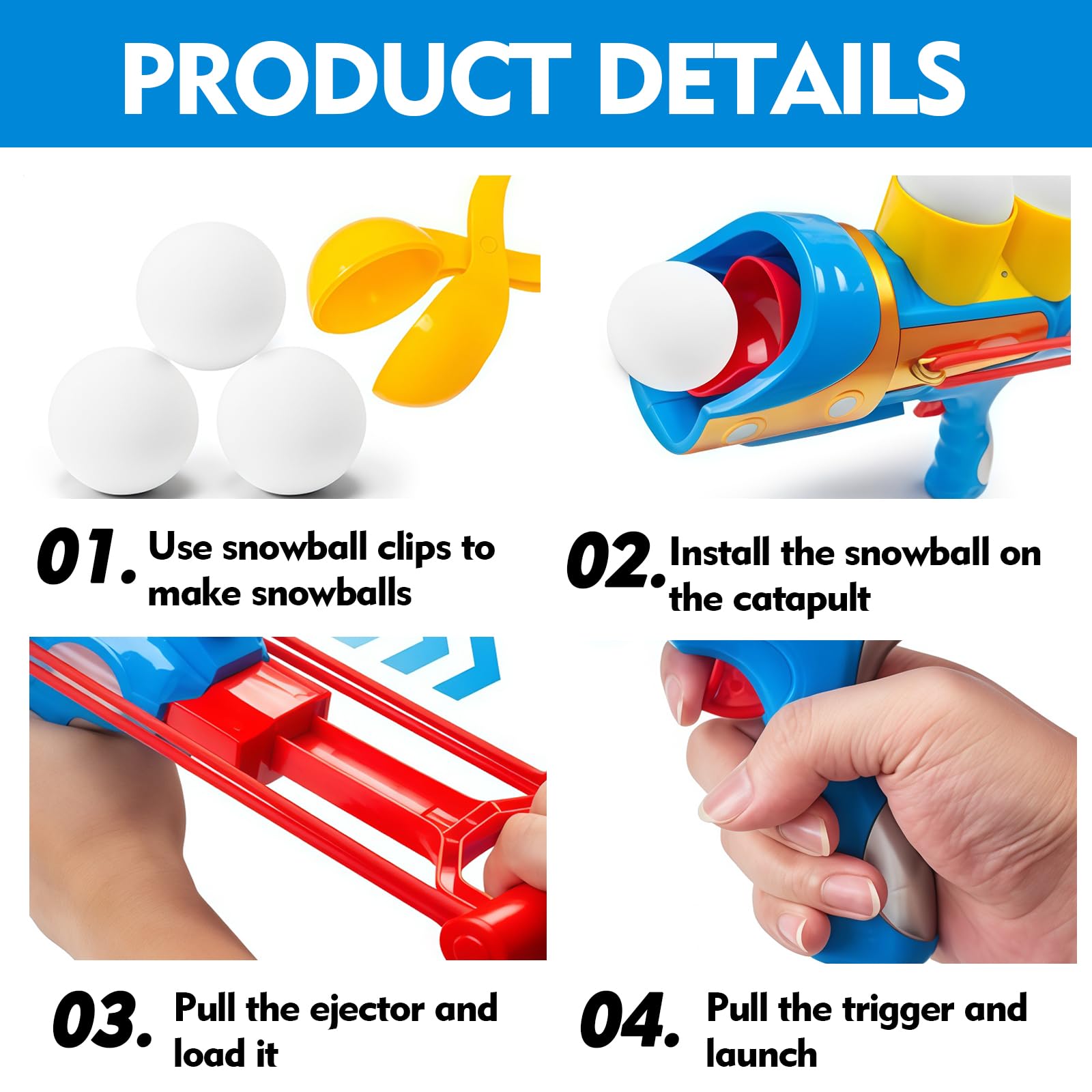 ChaneeHann Lanceur De Boule De Neige, Jouet De Pistolet Boule De Neiges Avec Poignée, Pinces à Boules De Neige,Snowball Maker, Pour Jouer En Plein Air Et Jeux Sable Exterieur Jouets