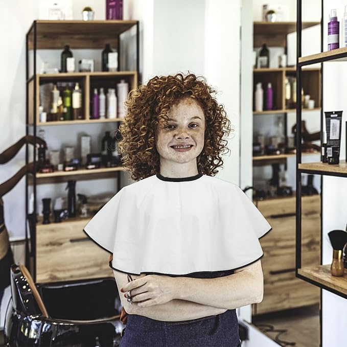 Capa para corte de cabello profesional blanca para salón miniatura 9