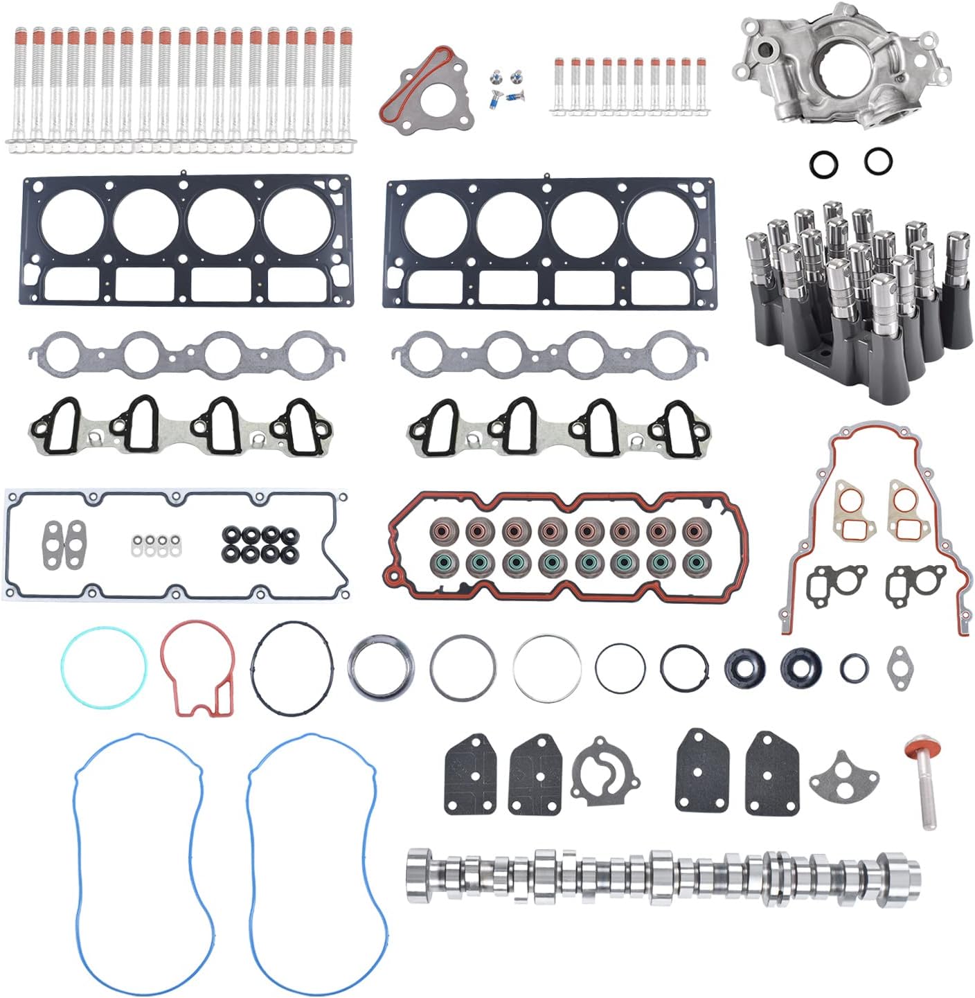 Camshaft Lifters Head Gasket Replacement Kit with Bolts Oil