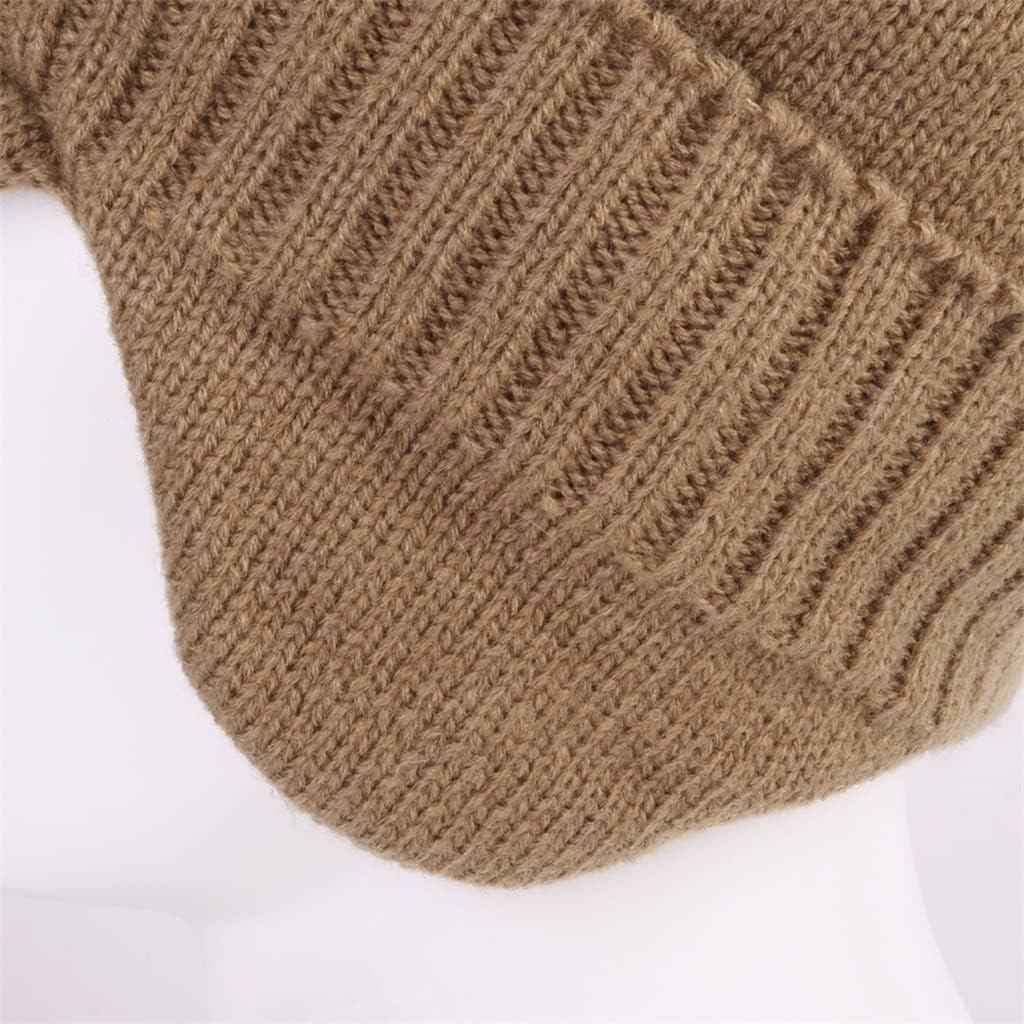 VIDI Outdoor Newsboy Winter Hat Soft Warm Earflapthick Knitted Brim Beanie Daily Cap with Visor