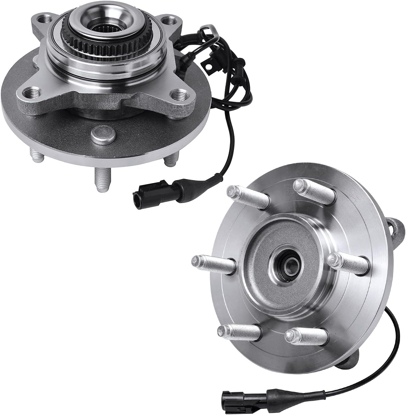 Detroit Axle - 4WD Front Wheel Hub and Bearing Assembly & CV Spindle Nuts for 2005-2008 Ford F-150 Lincoln Mark LT Built After 11/29/04, 4x4 w/ 6 Studs