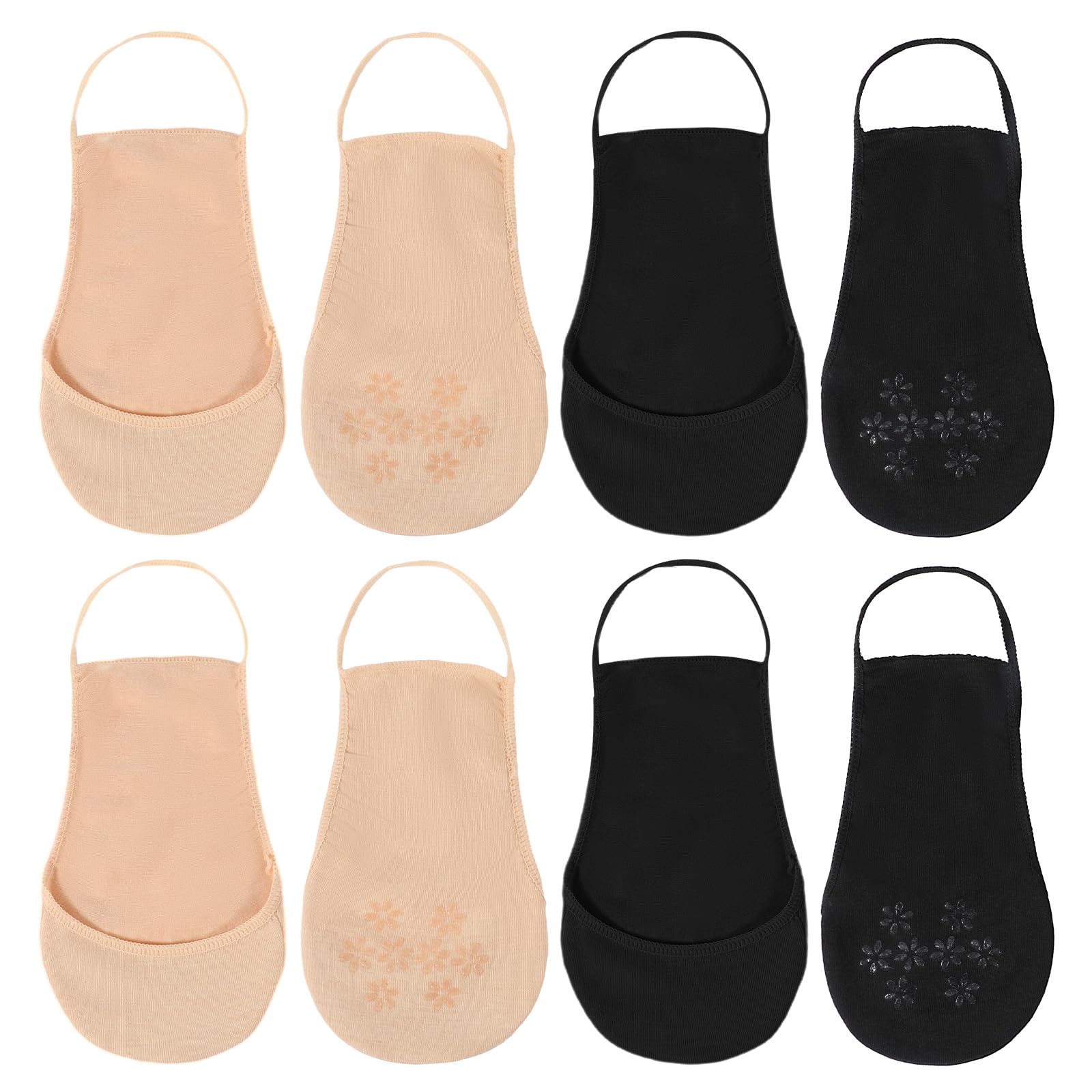 4 pares de calcetines acolchados para mujer, con forro de corte bajo, antideslizantes, para tacones, zapatos de vestir