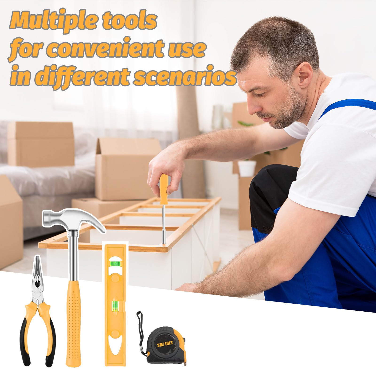 Juego de 112 herramientas con pequeño destornillador inalámbrico, destornillador eléctrico inalámbrico y herramientas manuales, caja de herramientas para bricolaje, para oficinas y jardín