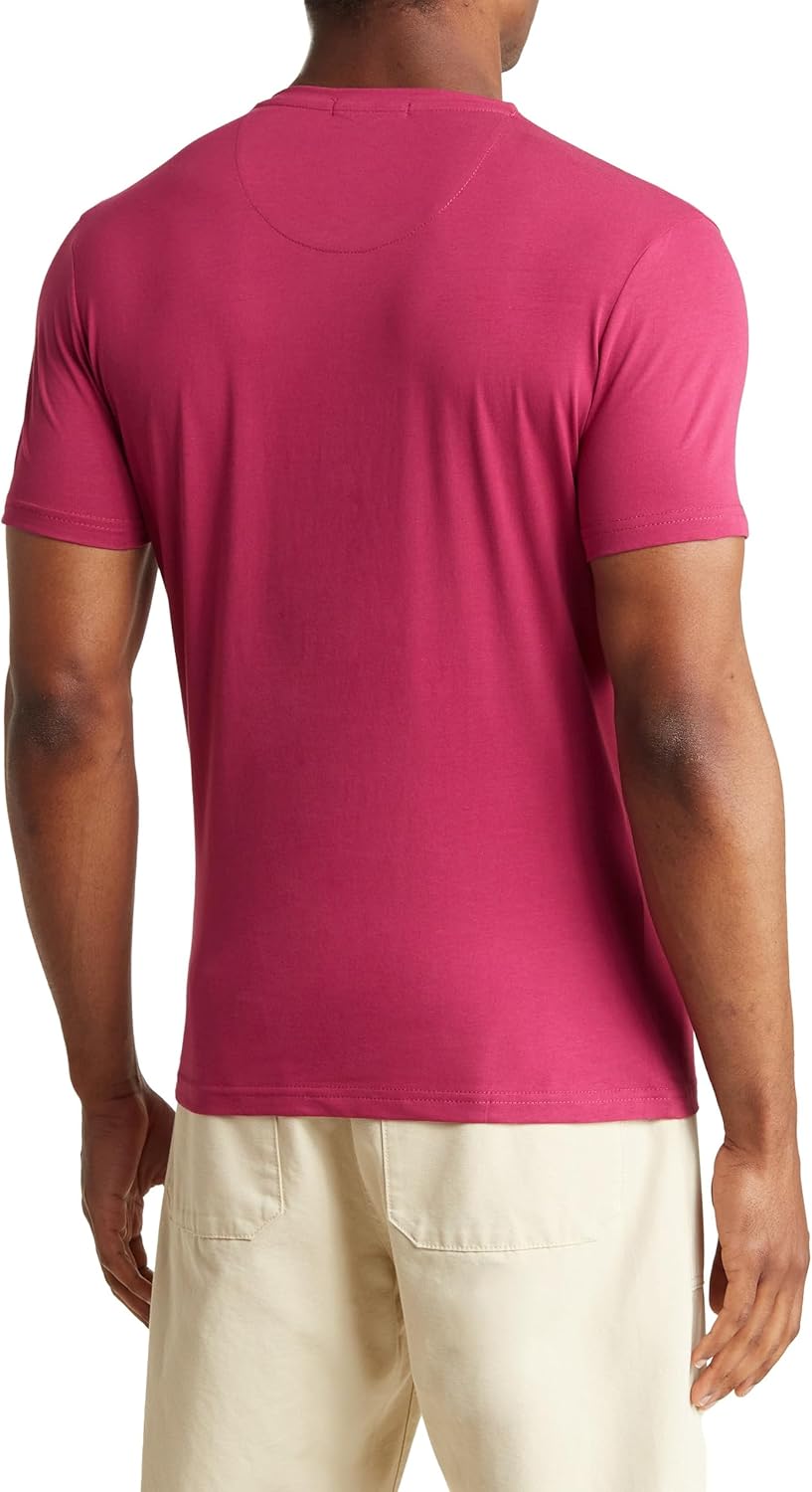 Tailored Recreation Premium Men's Cotton Solid Slim Fit V-Neck T-Shirts Tee Breathable Comfortable Plum - Image 2