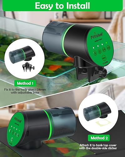 Miniatura 5 de Petbank Comedero automático para peces para acuario, dispensador automático de alimentos para peces, funciona con pilas, temporizador de vacaciones,