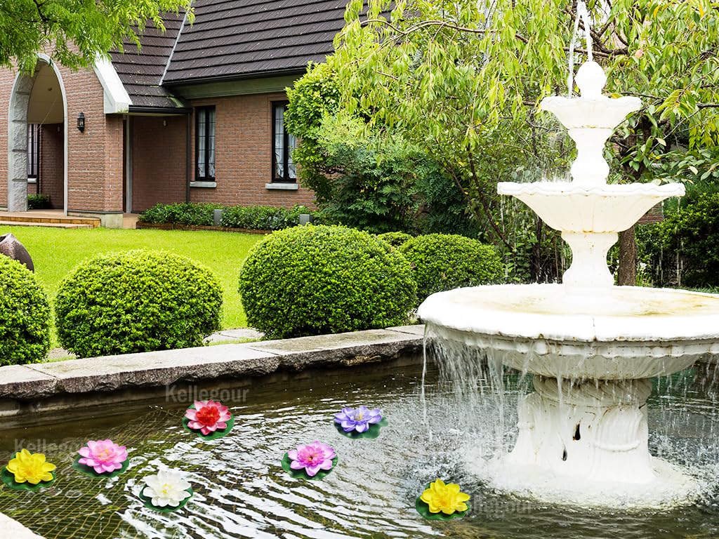 12 pz Fiori Galleggianti per Laghetti,Fiori di Loto Galleggianti 10 cm,Fiori Galleggianti per Piscina,Fiori di Loto Finti Ninfee,per Giardino Decorazione Acquario Terrazza Giardino Piscina