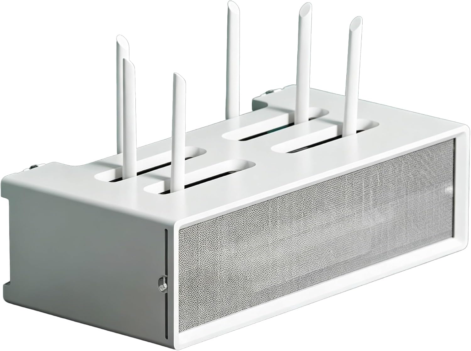 Wooden WiFi Router Storage Box, Power Strip Cover, Cable Organizer Suitable for Living Room, Bedroom and Dormitory(White,21.77x9.06x5.28in)