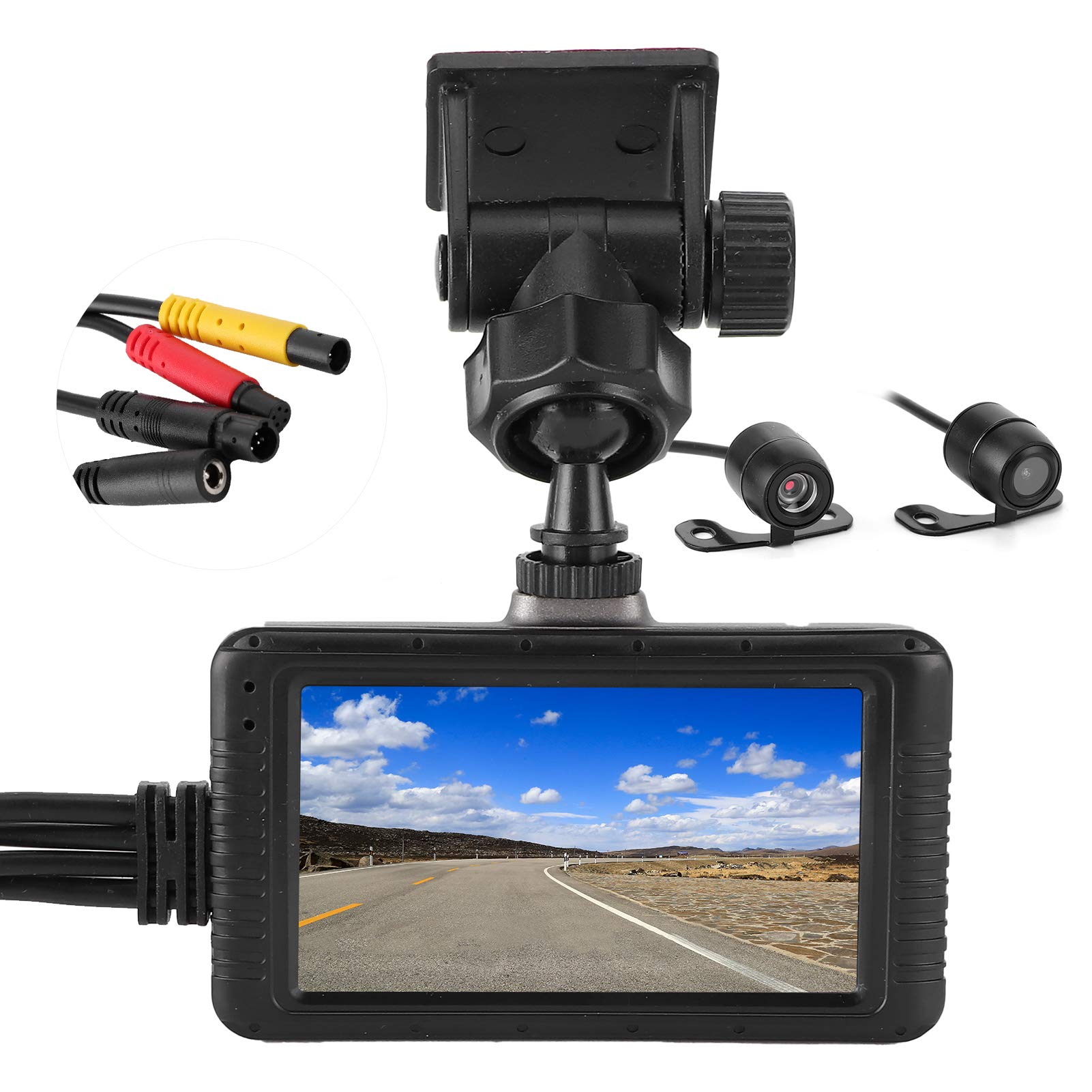 Tbest 1080P rejestrator motocyklowy przedni tylny podwójny obiektyw kamera samochodowa rejestrator jazdy G-Sensor nagrywanie w pętli przechwytywanie wideo dla motocyklistów