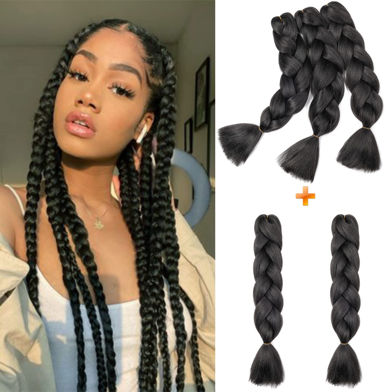 60cm Extensiones de Pelo Trenzas Africanas Castaño Oscuro Extensiones para Trenzas Africanas 1 pcs 100g Kanekalon Pelo para Trenzas Africanas Sintetico Extensiones de Trenzado Cabello Braiding — view 26
