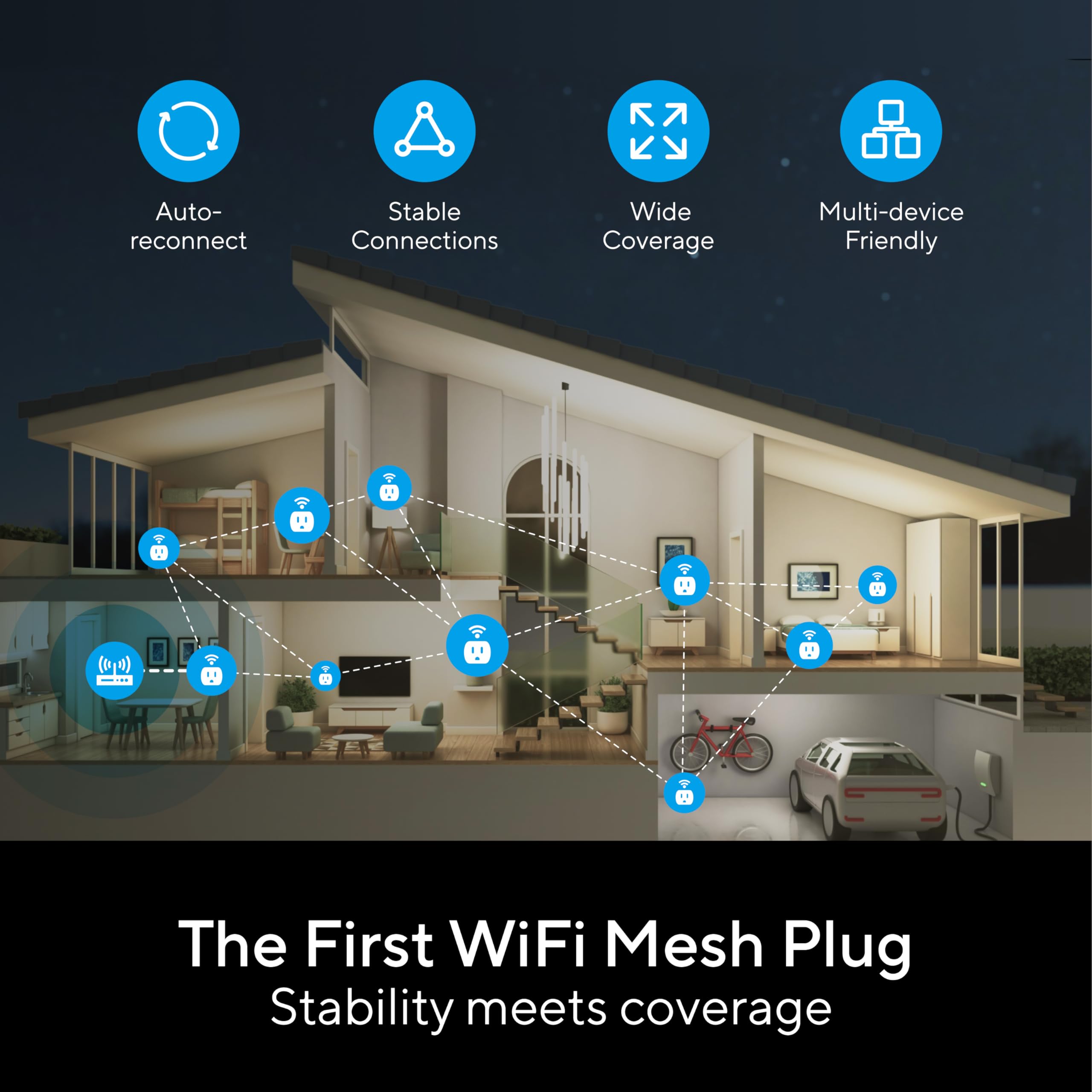 UTEC Smart Plug Wi-Fi Mesh Outlet 15A Ultra Efficient Smart Plug Compatible with Alexa Google Home IFTTT No — view 3