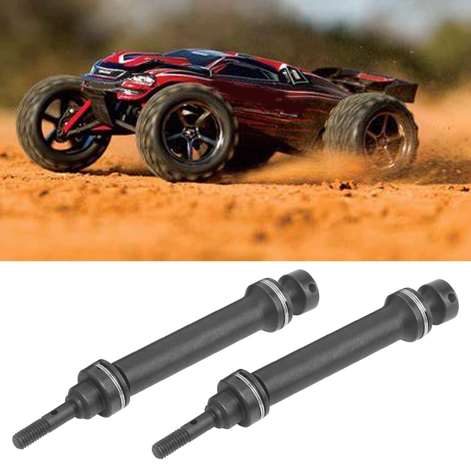 2 Stück vordere und hintere Stahl-Spline-Antriebswelle für Mini E REVO/Mini SUMMIT 1/16 RC Car