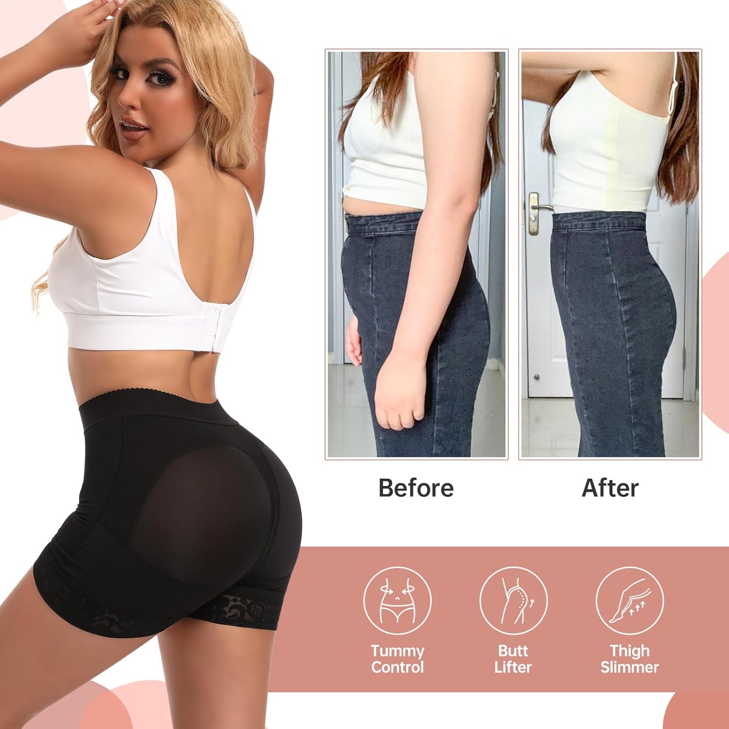 Butt Lifting Shapewear for Women Tummy Control Faja Shorts Hip Enhancer Shapewear Shorts Thigh Slimmer BL-SW08 - Image 4