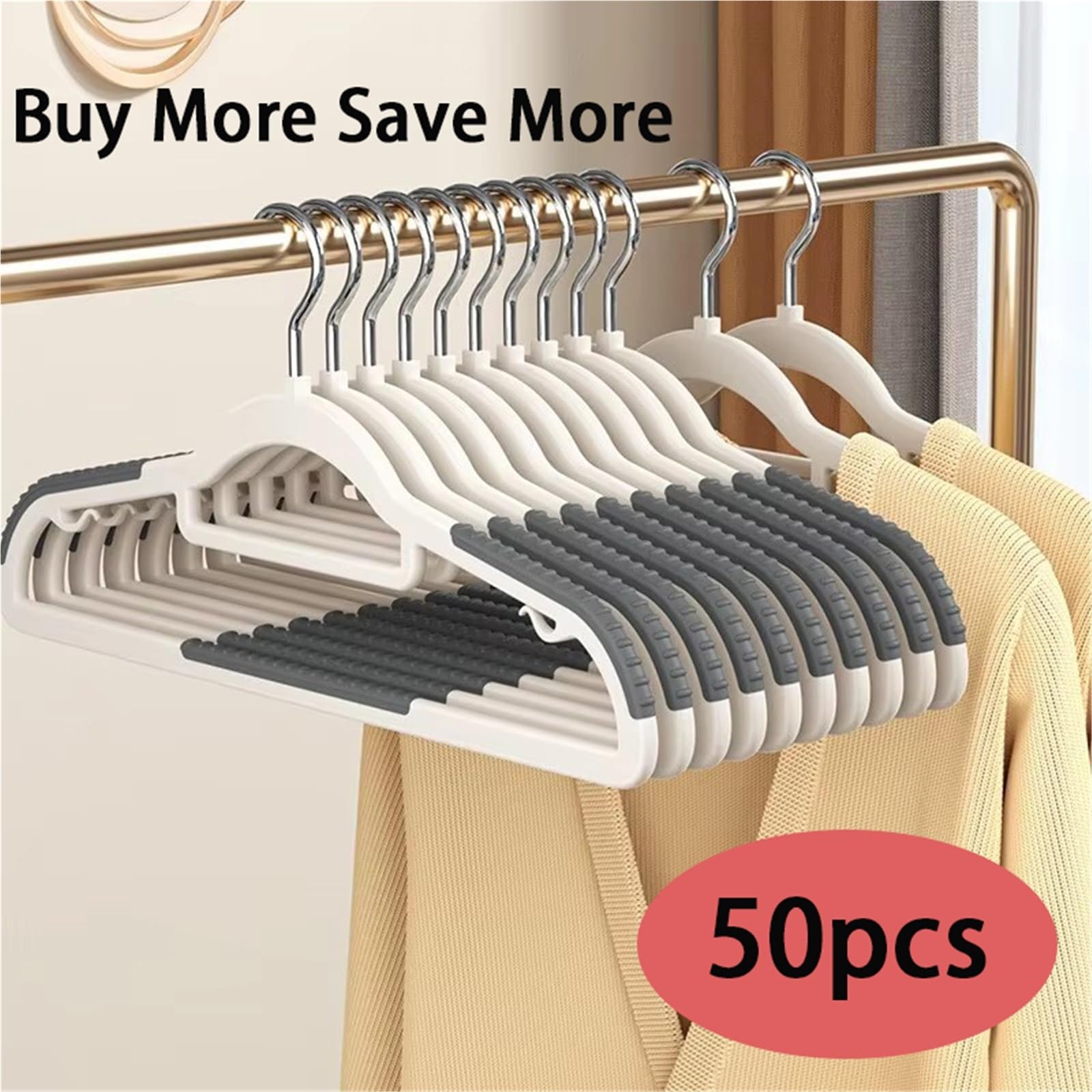 Kleiderbügel 10-teiliges Set robuster Trocken- und Nassbügel | Mit Anti-Rutsch-Pads, platzsparend, dicker, ultraleichter Organizer(30pcs)