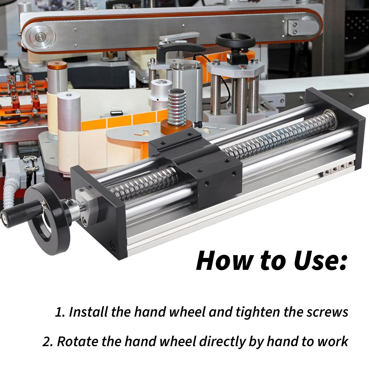 Tavolo scorrevole manuale Linear Rail 200 mm, Guida Lineare con Volantino, Piattaforma di Guida con Doppio Asse Ottico per Trasformazione Di Apparecchiature CNC