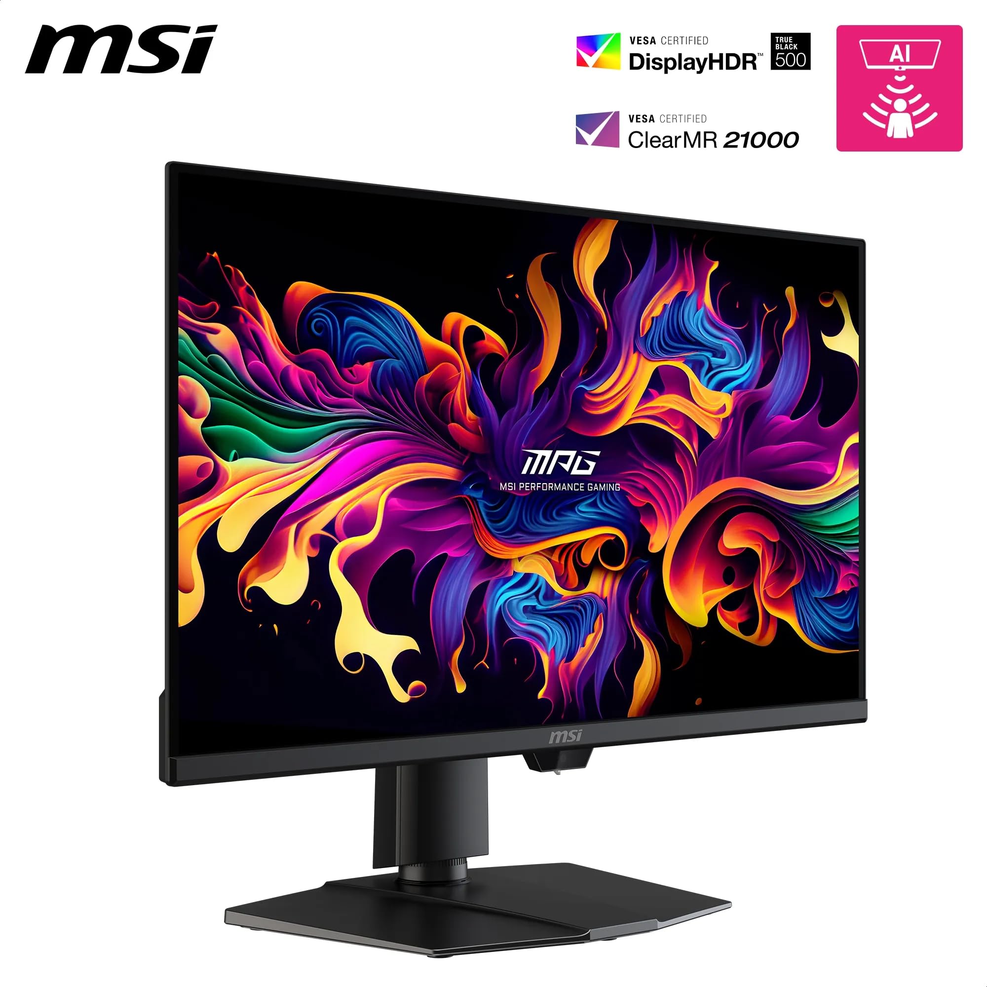 MSI MPG 271QR QD-OLED X50 Écran Gaming 26.5” WQHD | Dalle QD-OLED 2560x1440, 500Hz, 0,03ms, compatible VESA, HDMI, DisplayPort, USB-C, compatible G-SYNC et FreeSync