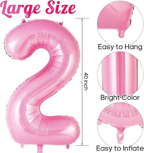 Miniatura 45 de Globo rosa del número 0 de 40 pulgadas, globos grandes de aluminio con número de helio, globos gigantes gigantes de Mylar número 0 para decoración