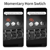 Vista 4 de Interruptor de botón de claxon DaierTek 12 voltios botón momentáneo de presión botón de claxon de aire de 12 V interruptor de altavoz LED acero