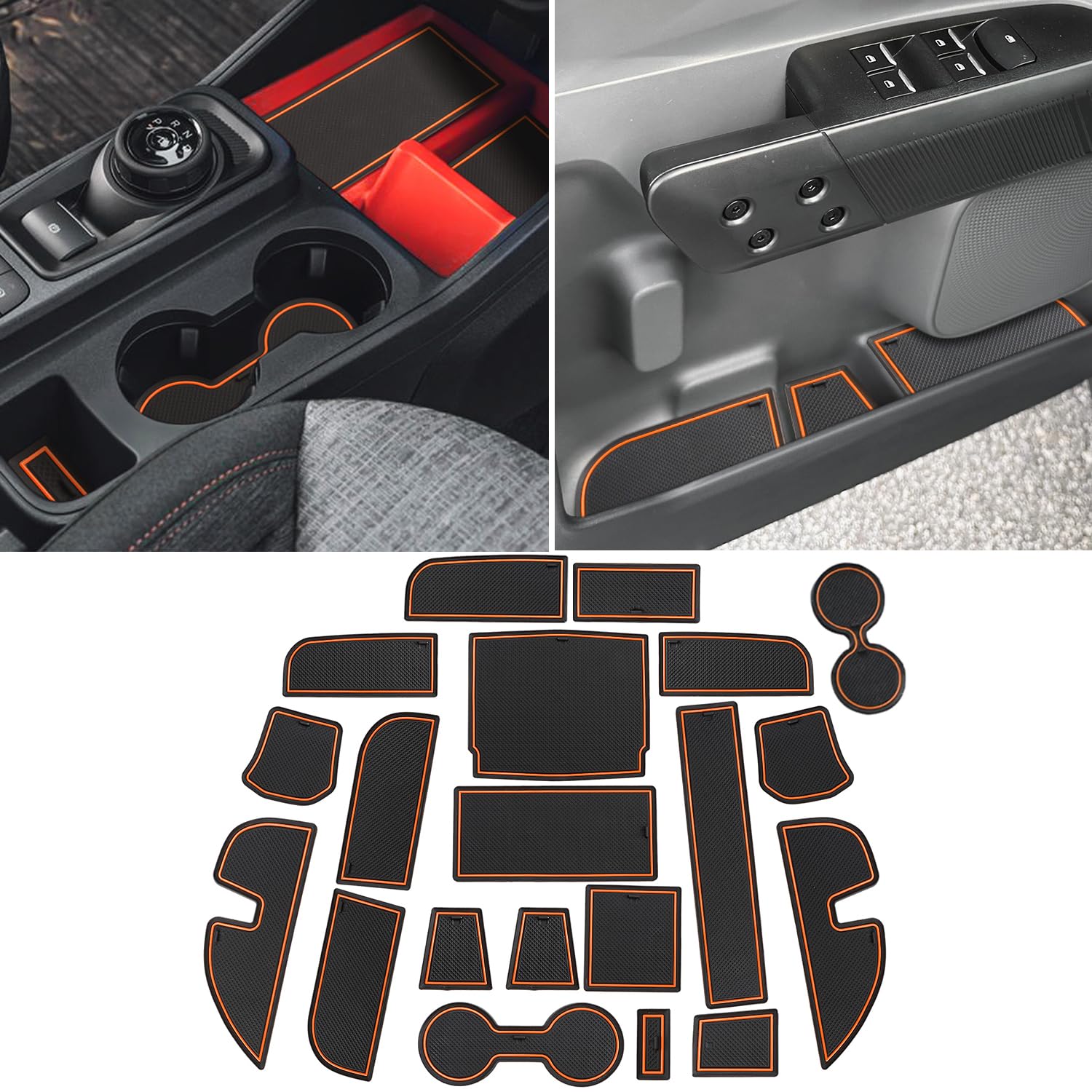 Auovo Cup Holder Insert Compatible with Ford Maverick Accessories 2022 2023 2024 2025 Center Console Cup Holder Liners Door Pocket Liners 20pcs (