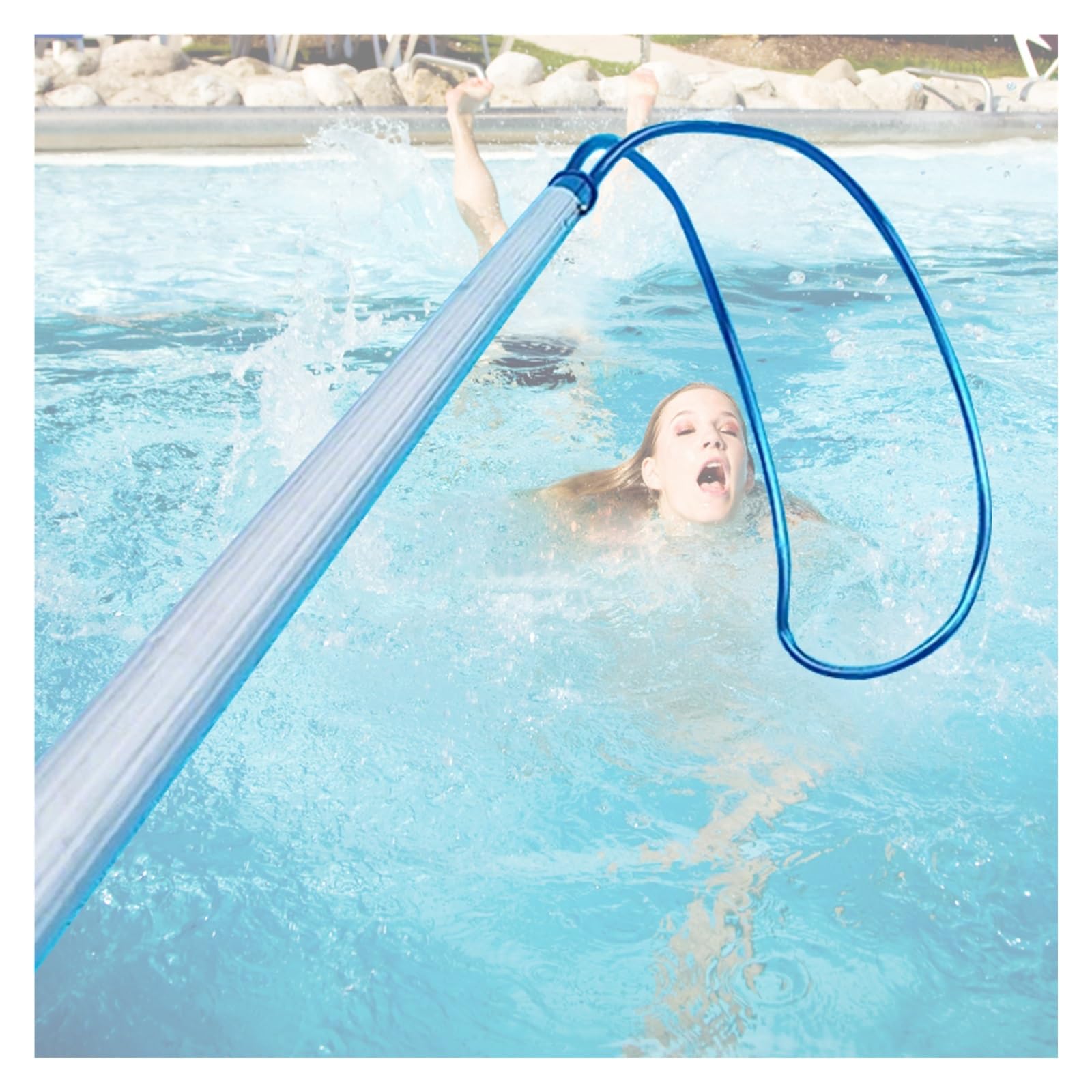 Crochet de Sécurité Secours pour Piscine Perche Télescopique En Aluminium Pour Piscine, Perche De Sauvetage Bleue 3 M, 5 M, 7 M, Extérieur/Intérieur Crochets De Sécurité Pour Sauvetage En Cas De Noyad