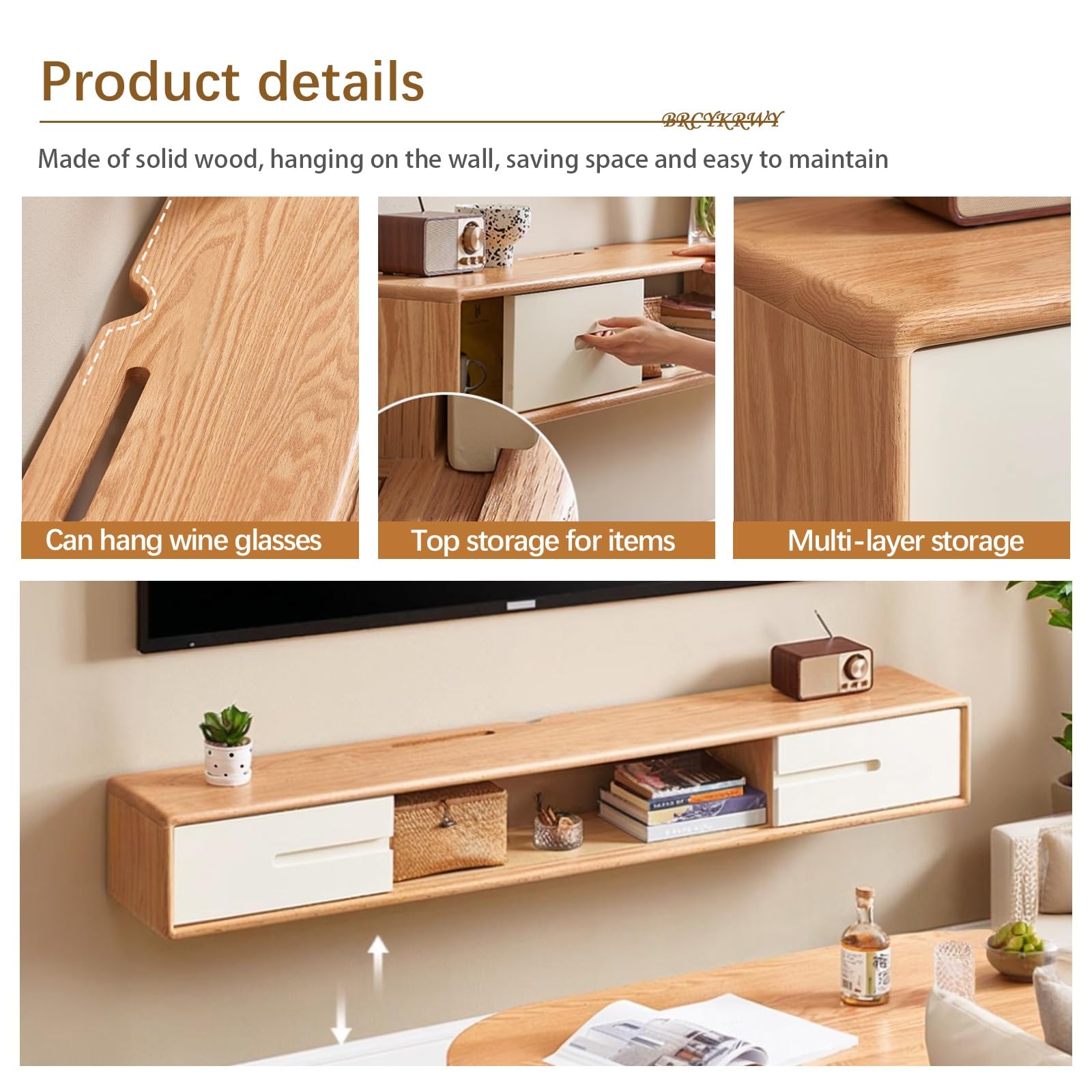 Amazon｜BRCYKRWY テレビ台 壁掛け テレビキャビネット 引き出し付き