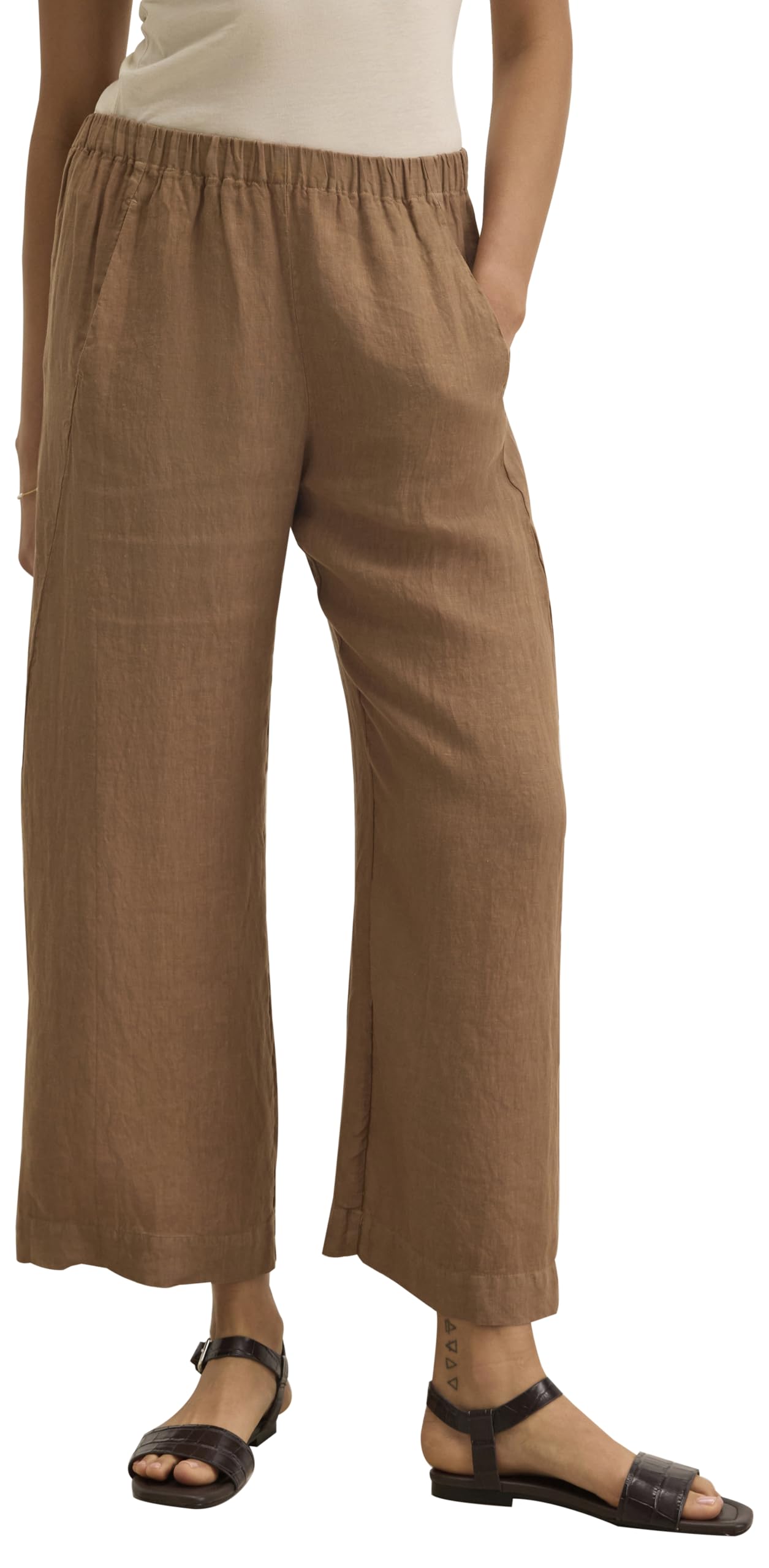 Velvet by Graham & Spencer Women's Lola Pull on Pants in Woven Linen Material