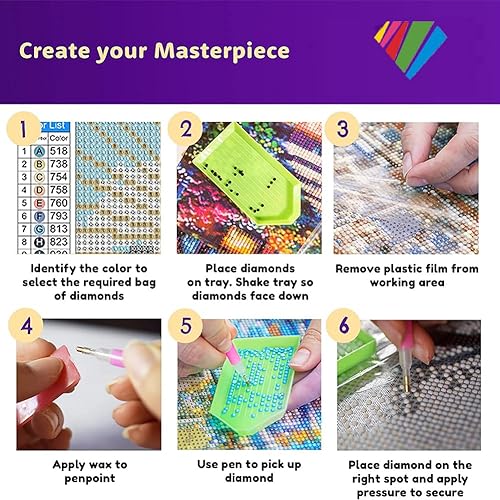 Miniatura 4 de Kit de pintura de diamante 5D de 2 piezas para adultos, arte de diamantes, árbol blanco de la vida, pintura de diamantes de imitación de taladro