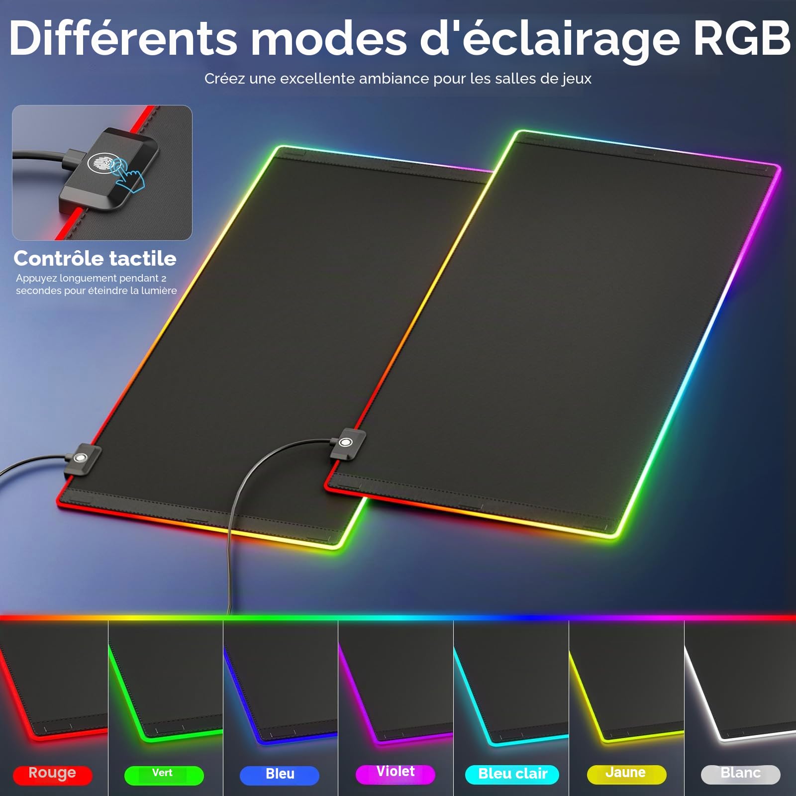 KDD Tapis de Souris avec Support Téléphone Pliable - Recharge sans Fil Rapide 15 W - sous-Main Gaming Surface Ultra-Lisse, Base Antidérapante