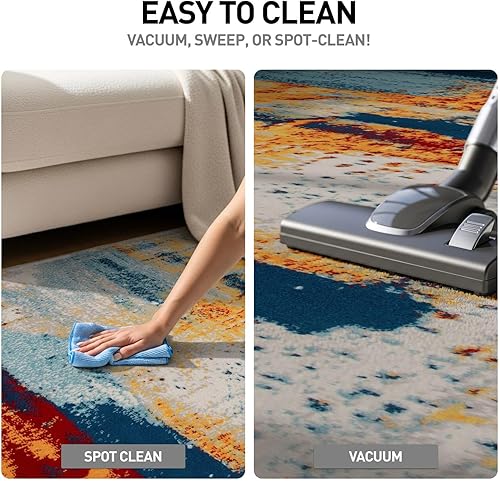 Miniatura 8 de Rugshop Sky Collection Novel - Alfombra abstracta de pasillo de 2 x 7 pies, multicolor