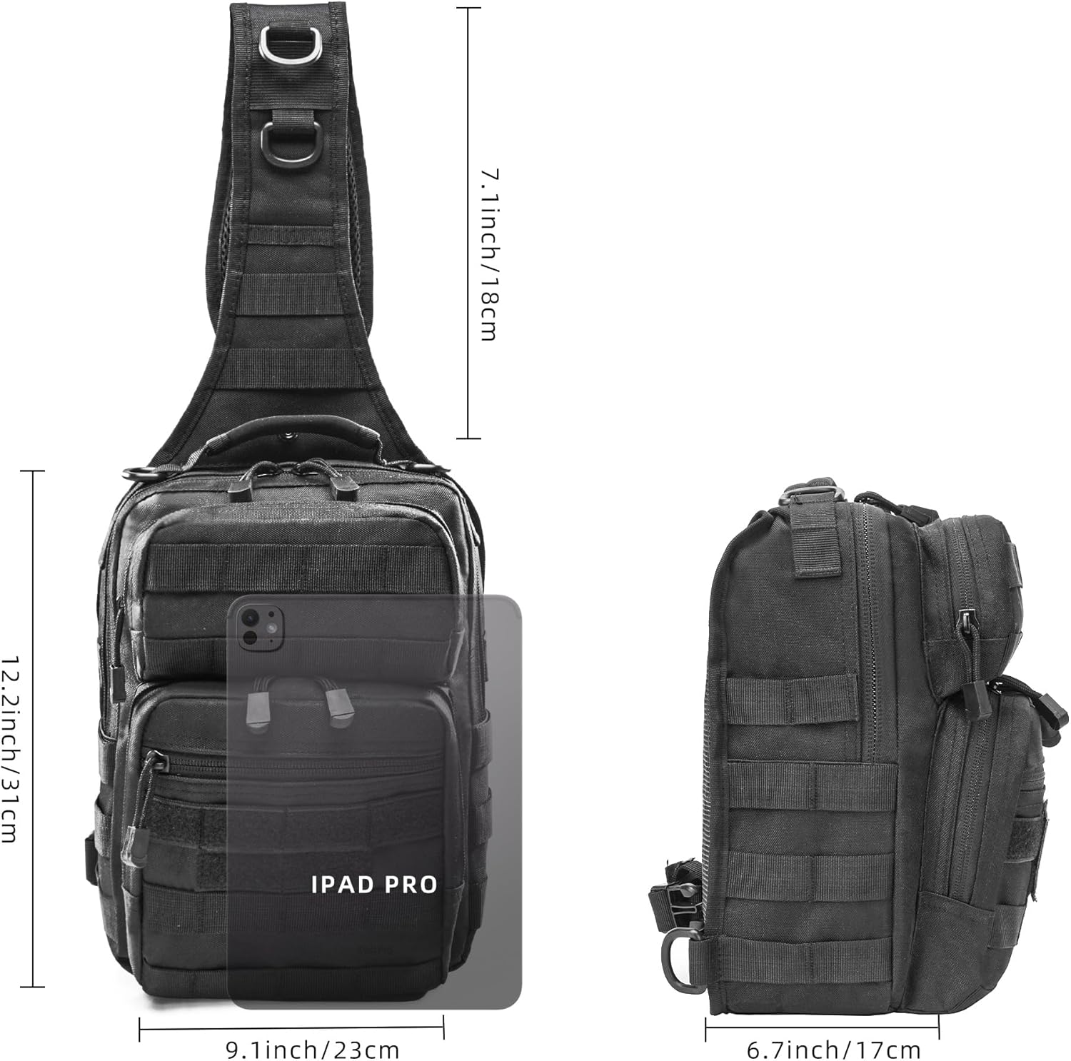 gracedon Tactical Chest Backpack Sling bag Pack Military Molle Assault Range Bags for Outdoor Sports Travel - Image 3