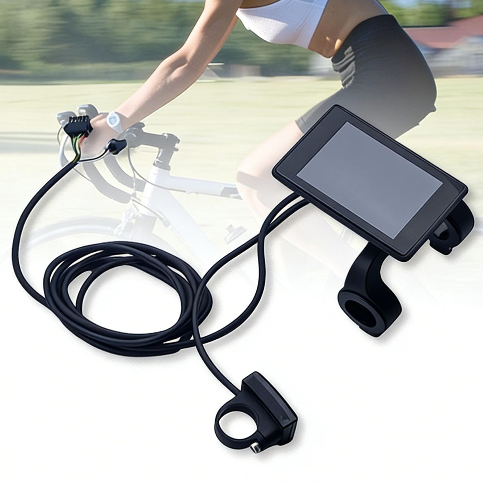 Bewinner Display LCD a Colori per Misuratore Scooter Elettrico Universale per Bici USB 24V 36V 48V 60V 5P Connettore Resistente All'acqua per Pendolari ABS