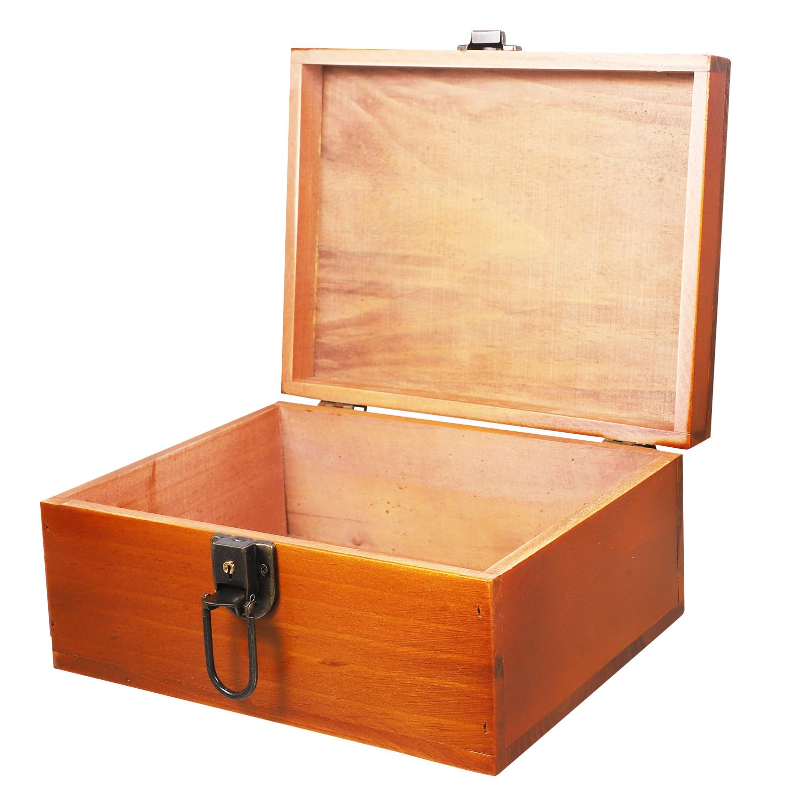 Caja de Almacenamiento de Joyas Vintage de Madera Cierre, Marrón