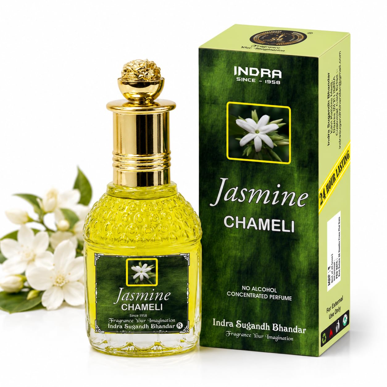 INDRA SUGANDH BHANDAR Attar For Unisex Pure Jasmine, 25ml Roll On Rich & Divine Original & Pure Chameli Flower Long Lasting Liquid Fragrance Pack-image-16
