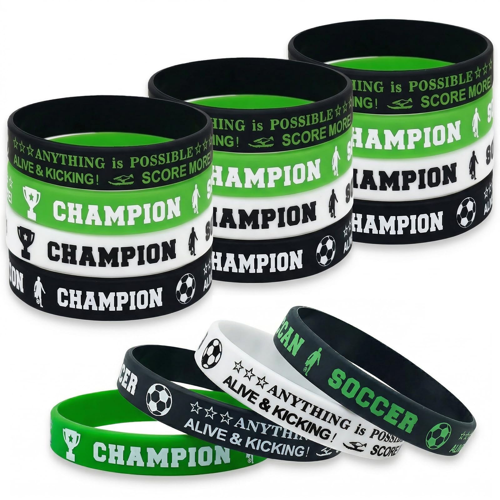 30 Pièces Bracelets en Silicone de Fête de Football, Accessoires de Bracelets en Caoutchouc de Thème d'anniversaire de Football Bracelet de Football Cadeau pour Décorations de Fête de Football 30 Pièces Bracelets en Silicone de Fête de Football, Accessoires de Bracelets en Caoutchouc de Thème d'anniversaire de Football Bracelet de Football Cadeau pour Décorations de Fête de Football