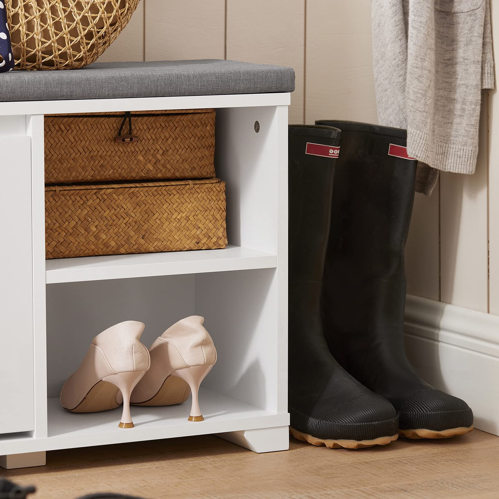 SoBuy Banco Zapatero con Tapa abatible 90x24x46cm para recibidor
