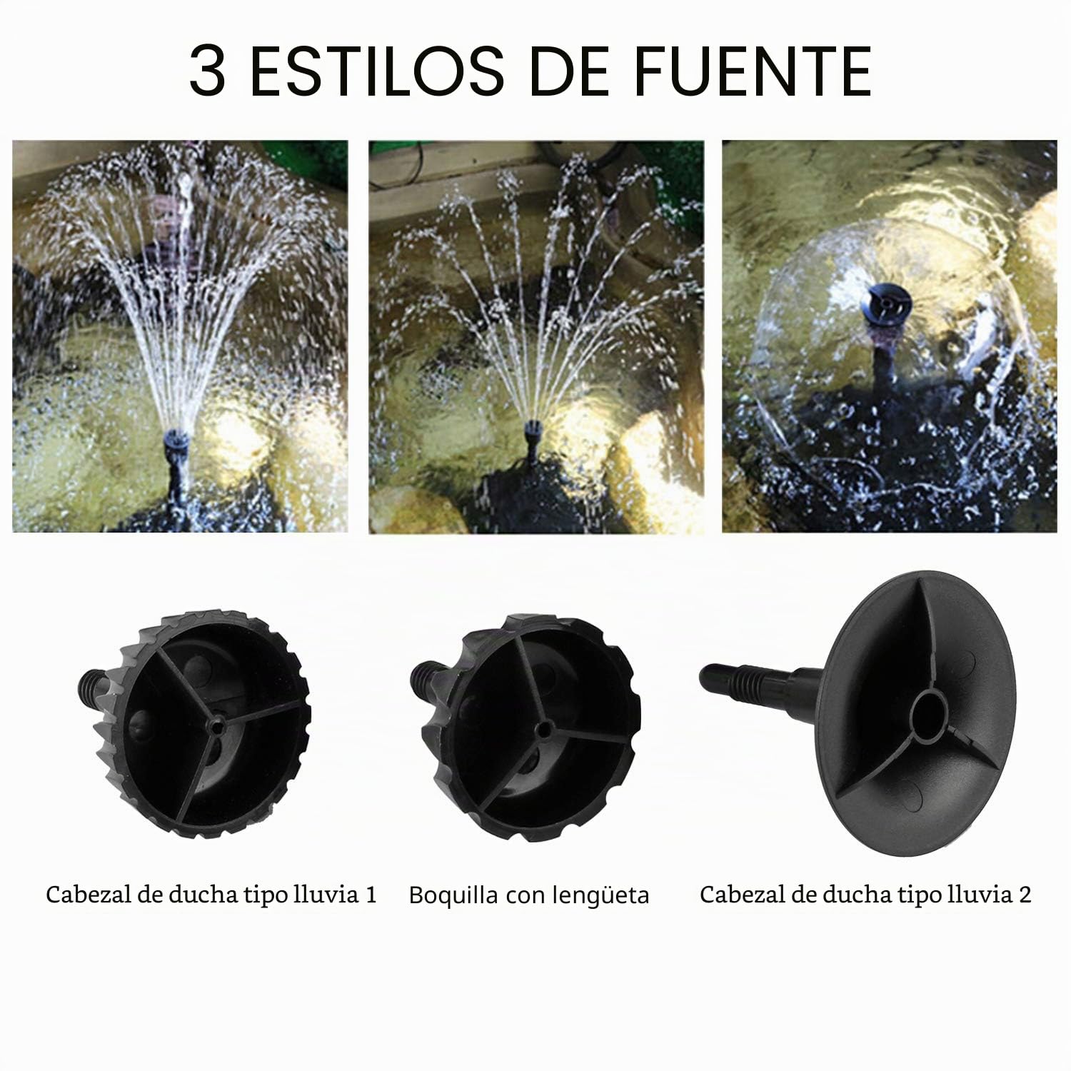 Forever Speed - Bomba para Estanque 4 en 1 con Filtro, 5 W clarificador UV, 1000 l/h, con Cable de alimentación de 10 m para diseño de Fuentes de jardín