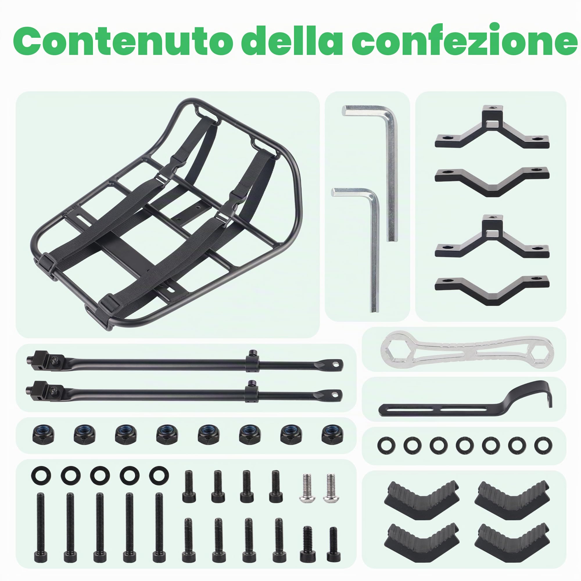 ZUKKA Portapacchi per bici anteriore, in lega di alluminio, capacità massima di carico 15 kg, adatto per biciclette da 24-29 pollici 700C per mountain bike e bici da strada