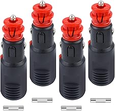Pack of 4 Cigarette Lighter Plug Car Plug 12V-24V Safety Universal Plug Standard Plug with 8A 10A Fuse for Car Truck Car Motorcycle Cool Box Navigation Car Handheld Vacuum Cleaner