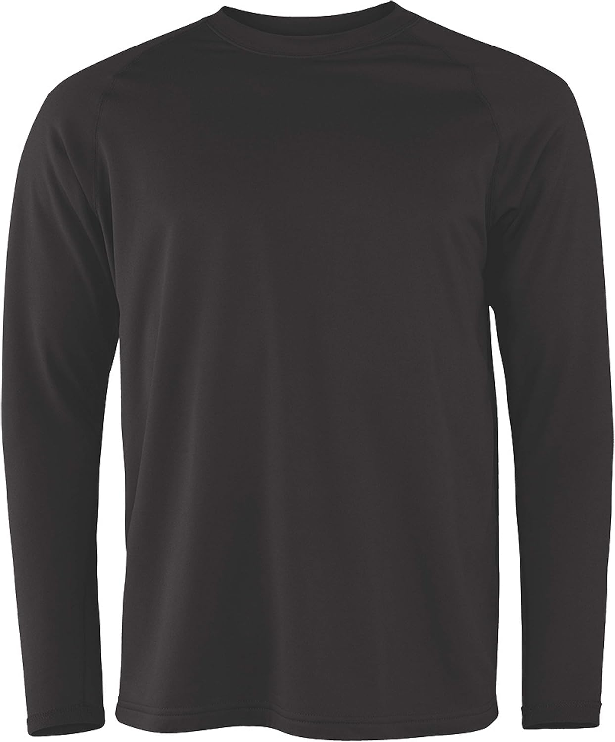 Terramar Men's Military Fleece Long Sleeve Crew, Black, Tall XX-Large (50"-52")