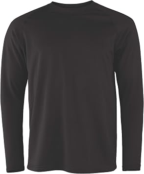 Terramar Mens Military Fleece Long Sleeve Crew, Black, Tall XX-Large 50"-52"
