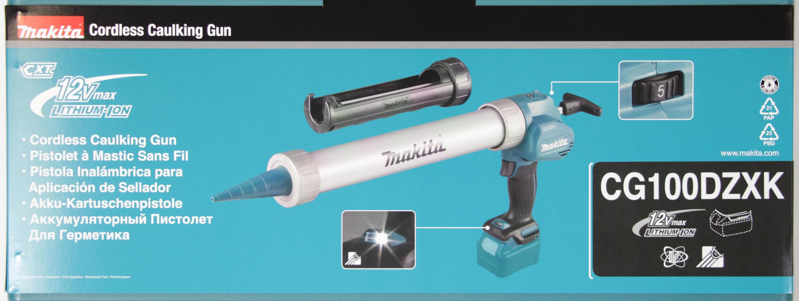 Pistolet à mastic 12 V CXT Li-Ion (Solo) en valise - MAKITA CG100DZXK