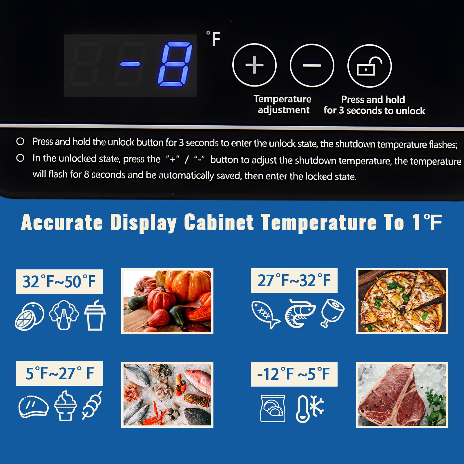 Demuller Large Capaity Deep Chest Freezer With Electronic Temperature Control Panel Compact Small Freezers With Two Baskets White (-12℉ To 50℉) Ideal For Kitchen Dorm Apartment on Fridge.com - View 4