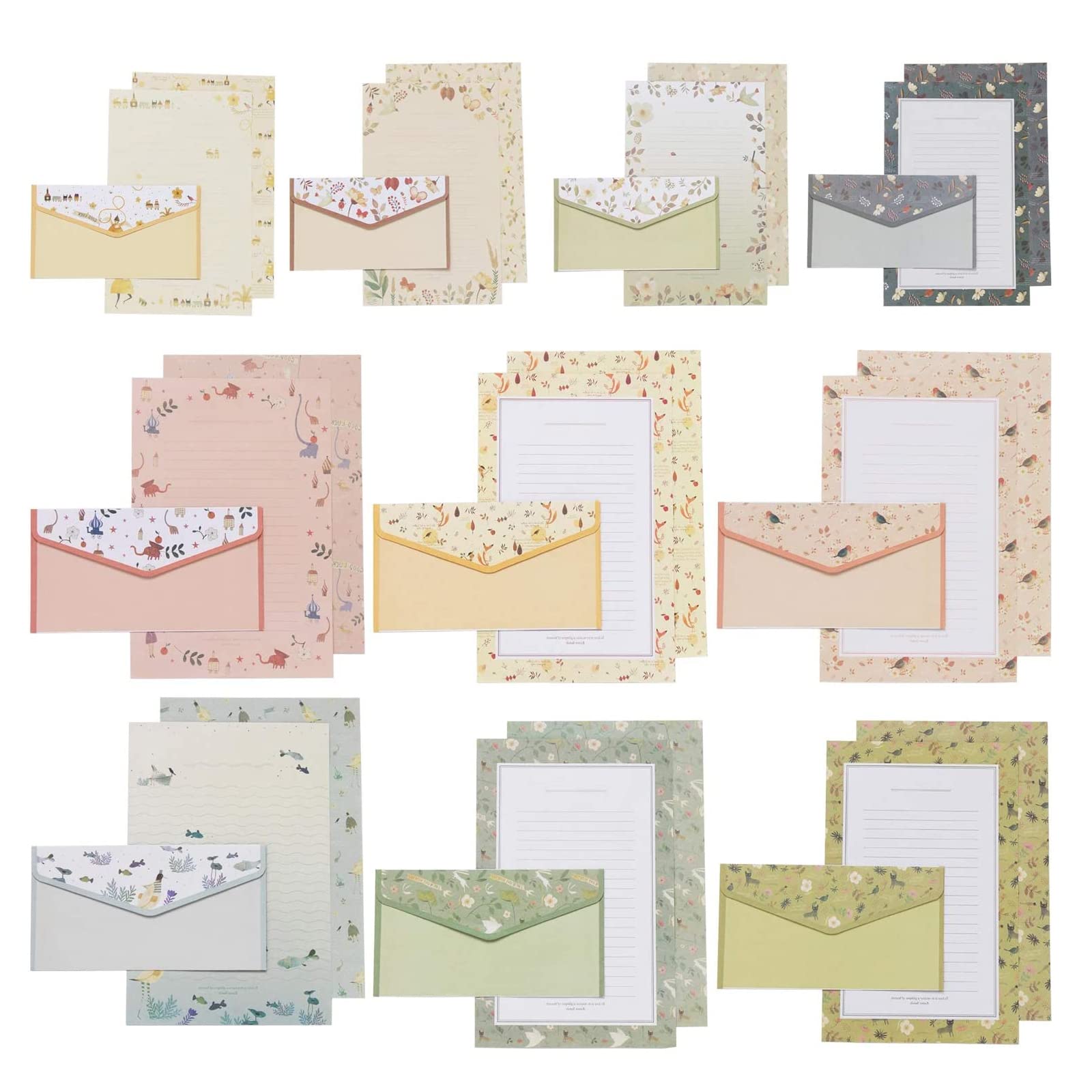 Sobre de Papel de Carta, Sobres y Papel de Escritura, Juego de Papel de Cartas con Sobre, Papel de Escritura para Bodas,Invitaciones,Regalos (60 Hojas de Papel y 30 Sobres)