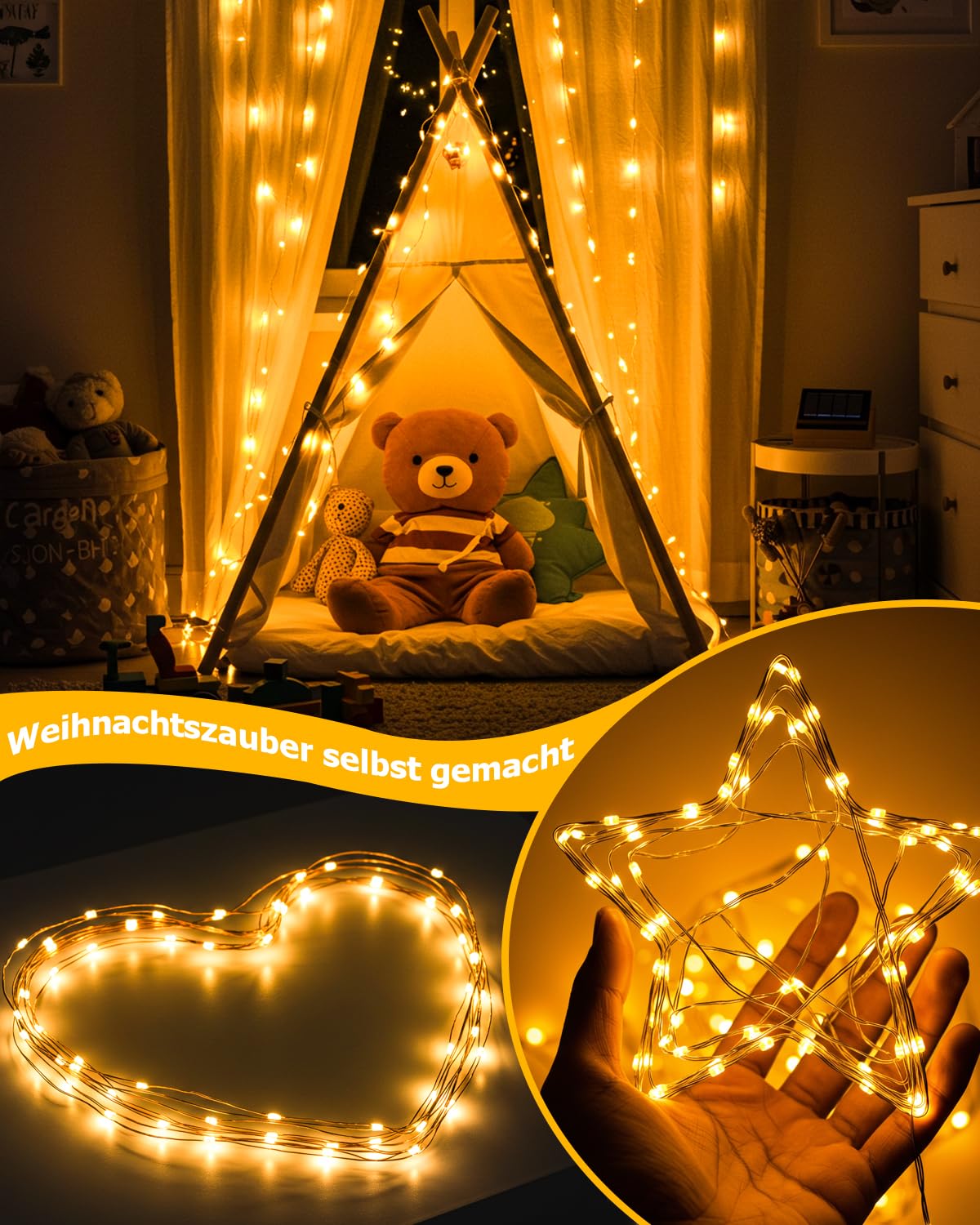 Bzavor Catena luminosa da 100 m, 1000 LED, per interni con spina e funzione memoria, per esterni, corrente in filo di rame con timer 8 modalità, IP65, impermeabile, per Natale, stanza, feste