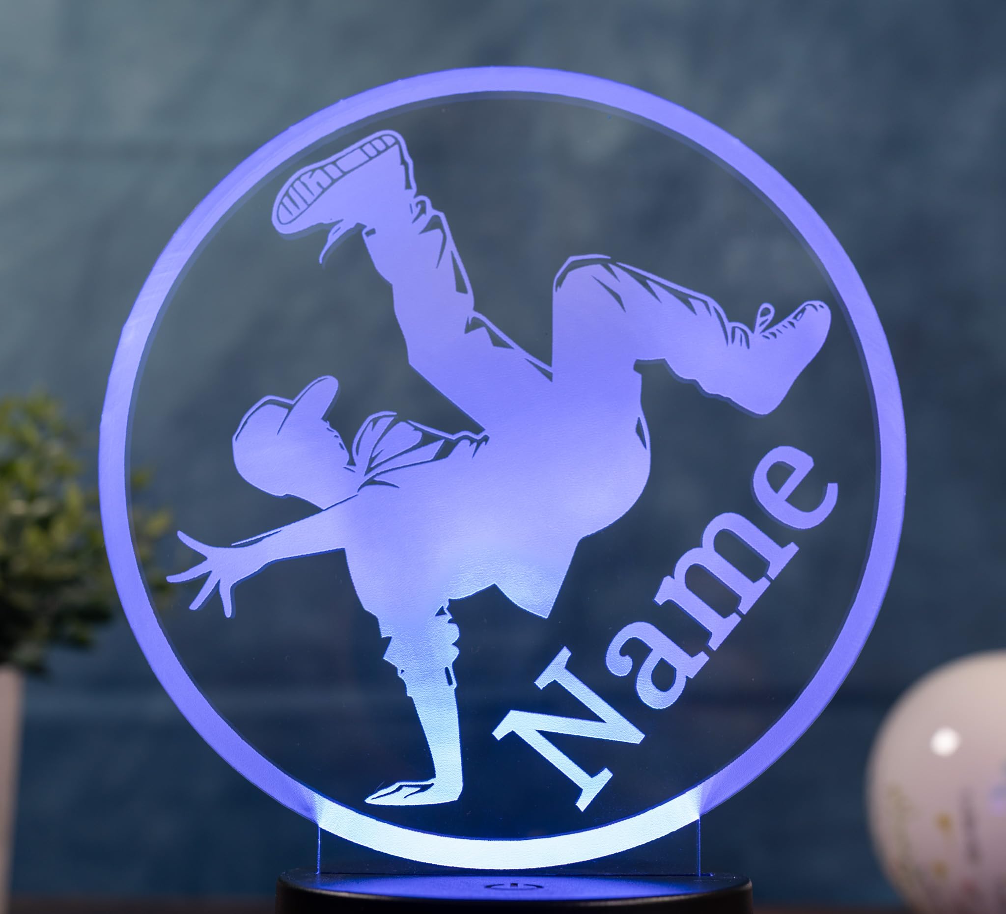 Lampada Breakdance personalizzata, luce notturna a LED con nome, decorazione hip hop e regalo per ballerini, lampada da danza per cameretta dei bambini, soggiorno e appassionati di danza