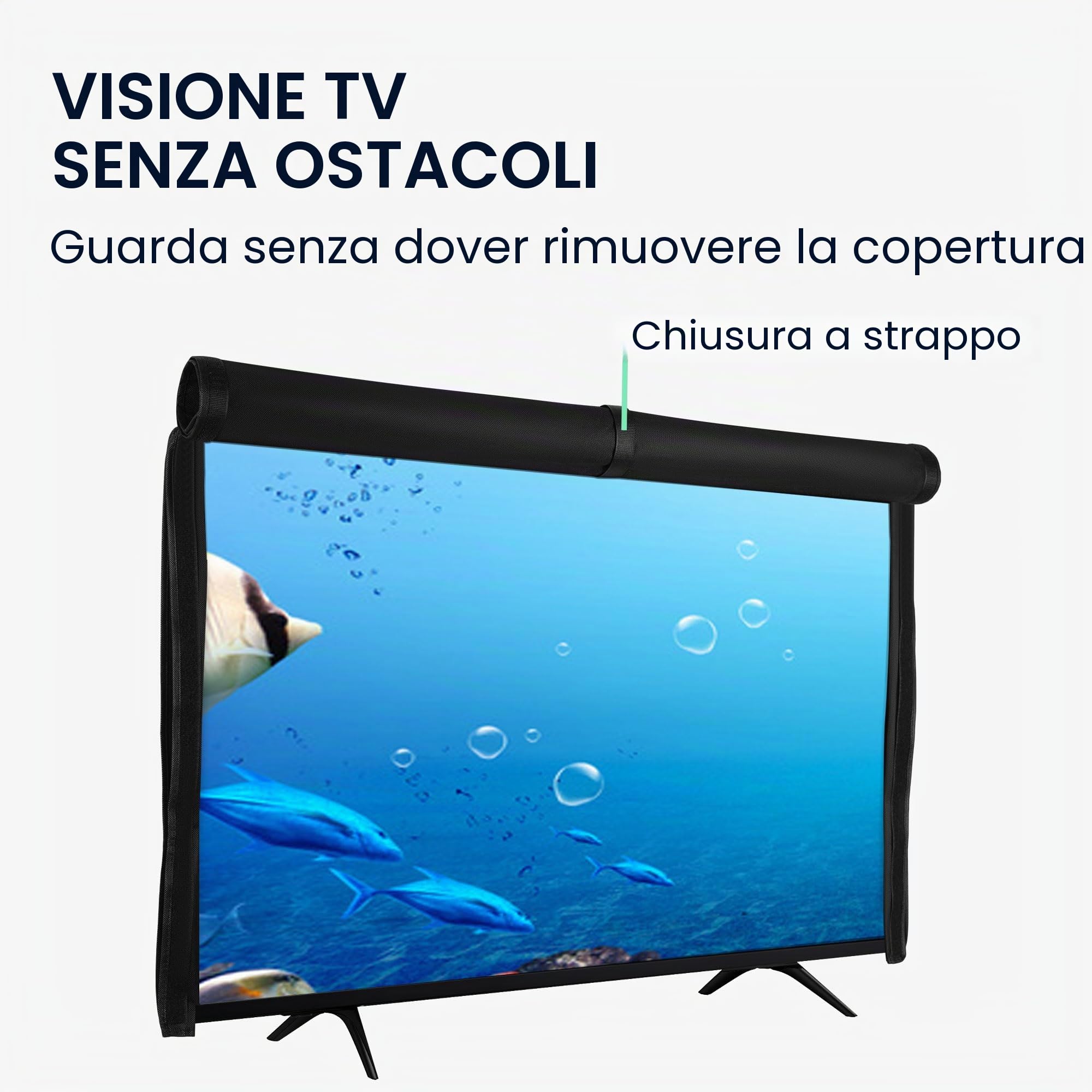 kwmobile Custodia Protettiva Compatibile con 55" TV - Copri Televisore da Interno in TNT - Copertura Antipolvere - Nero