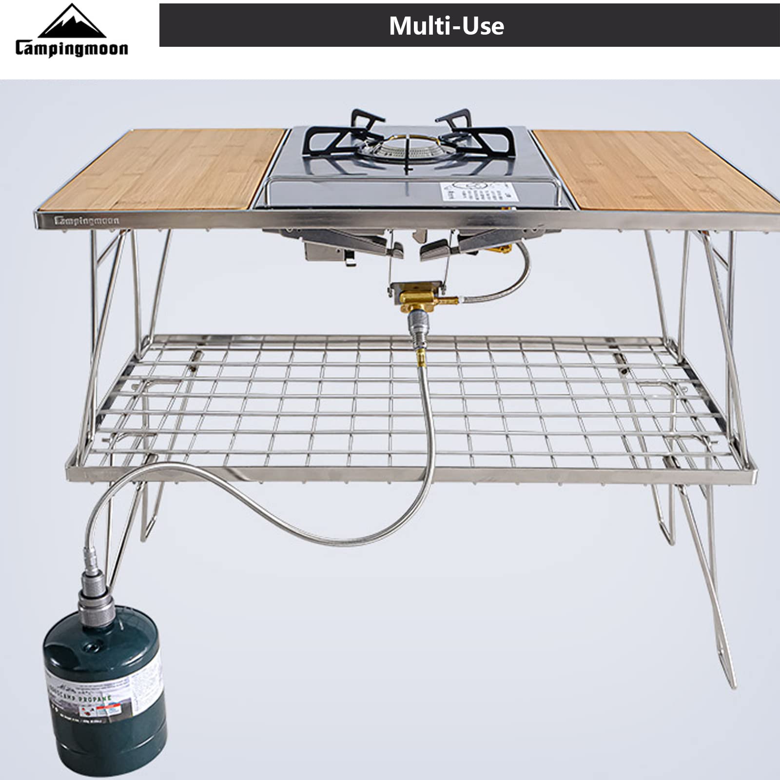 Campingmoon - Adattatore per tubo del gas da campeggio per valvola Lindal EN417 a vite, contenitore e dispositivo da 100 cm
