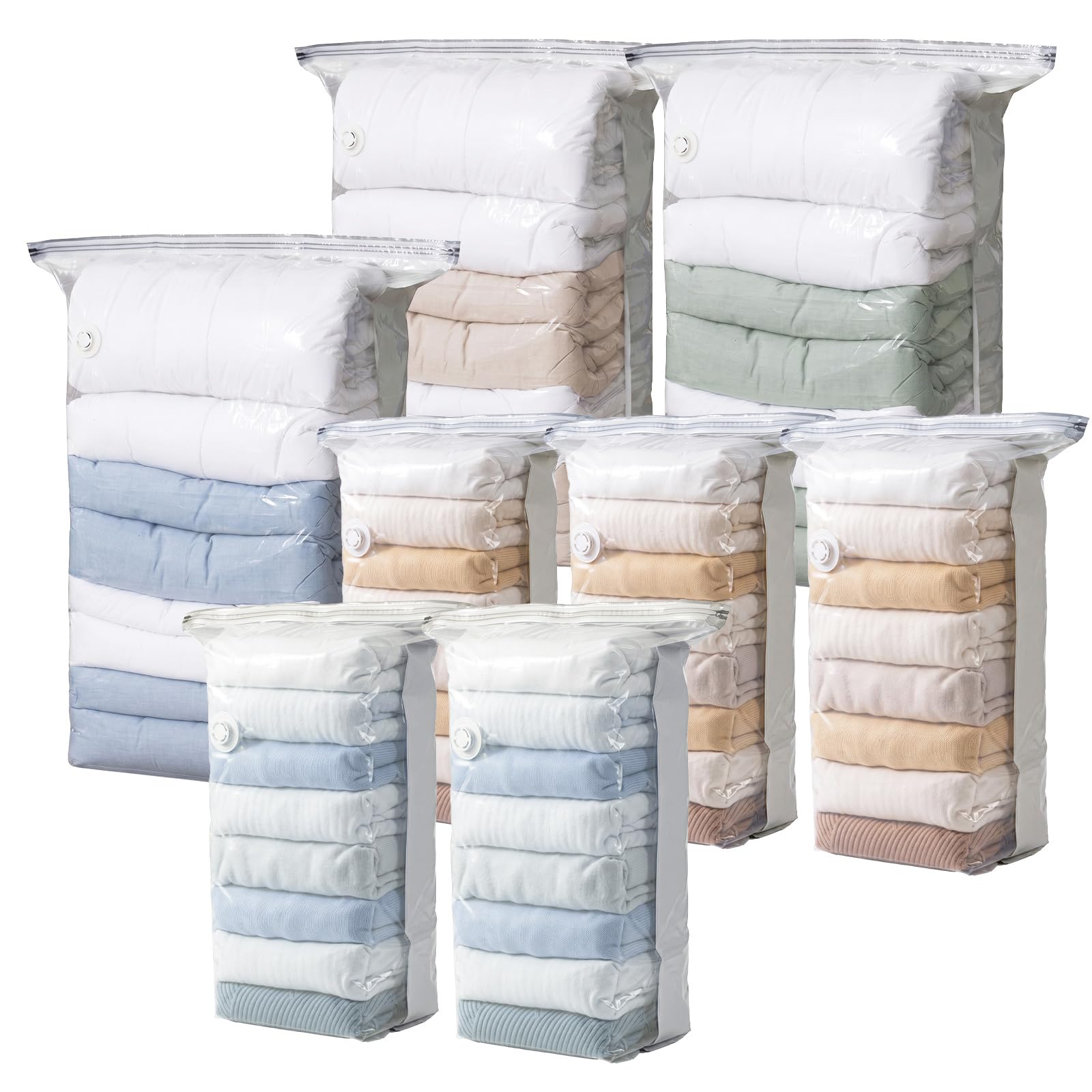 TAILI Cube Vacuum Storage Bags, 8 Pack Combo (3 Jumbo +5 Medium)